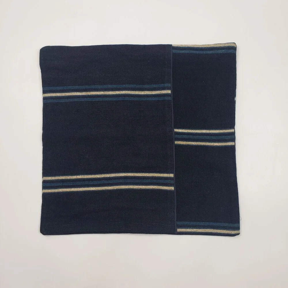 Ralph Lauren Home Mathers Throw Pillow Cover Blue Linen Zip Closure 22 x 22 Inch - Picture 5 of 16